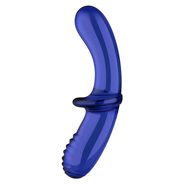 Double Crystal Glass Dildo - Blue